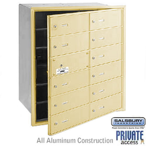 4B+ Horizontal Mailbox (Includes Master Commercial Lock) - 12 B Doors (11 usable) - Sandstone - Front Loading - Private Access