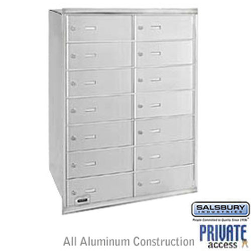 4B+ Horizontal Mailbox - 14 B Doors - Aluminum - Rear Loading - Private Access