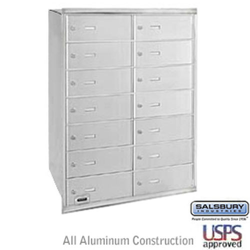 4B+ Horizontal Mailbox - 14 B Doors - Aluminum - Rear Loading - USPS Access