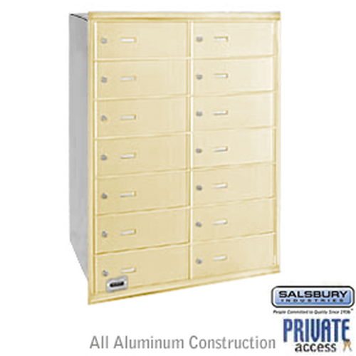 4B+ Horizontal Mailbox - 14 B Doors - Sandstone - Rear Loading - Private Access