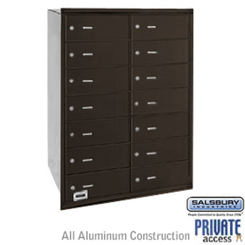 4B+ Horizontal Mailbox - 14 B Doors - Bronze - Rear Loading - Private Access