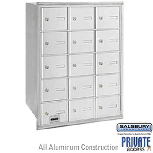 4B+ Horizontal Mailbox - 15 A Doors - Aluminum - Rear Loading - Private Access