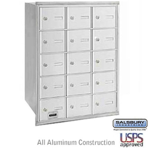 4B+ Horizontal Mailbox - 15 A Doors - Aluminum - Rear Loading - USPS Access