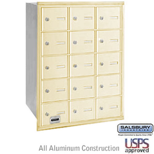 4B+ Horizontal Mailbox - 15 A Doors - Sandstone - Rear Loading - USPS Access
