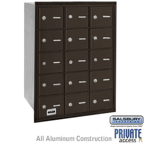 4B+ Horizontal Mailbox - 15 A Doors - Bronze - Rear Loading - Private Access