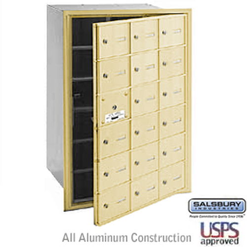 4B+ Horizontal Mailbox - 18 A Doors (17 usable) - Sandstone - Front Loading - USPS Access