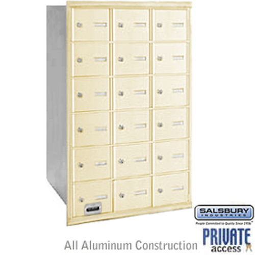 4B+ Horizontal Mailbox - 18 B Doors - Sandstone - Rear Loading - Private Access