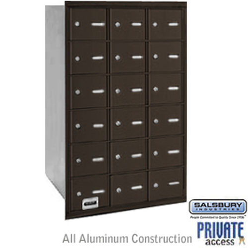 4B+ Horizontal Mailbox - 18 A Doors - Bronze - Rear Loading - Private Access