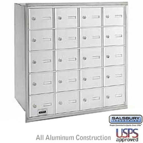 4B+ Horizontal Mailbox - 20 A Doors - Aluminum - Rear Loading - Private Access