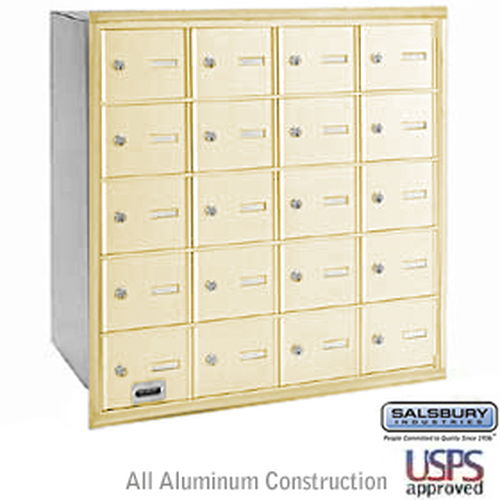 4B+ Horizontal Mailbox - 20 A Doors - Sandstone - Rear Loading - USPS Access