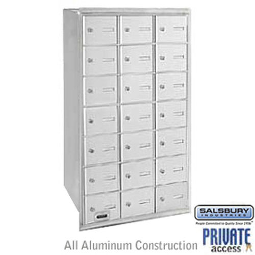 4B+ Horizontal Mailbox - 21 A Doors - Aluminum - Rear Loading - Private Access