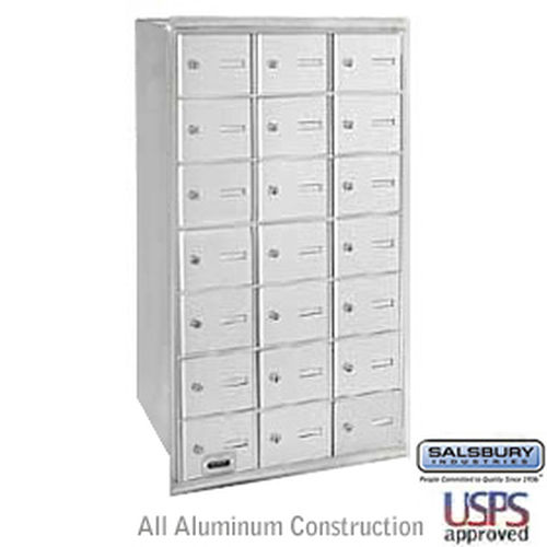 4B+ Horizontal Mailbox - 21 A Doors - Aluminum - Rear Loading - USPS Access