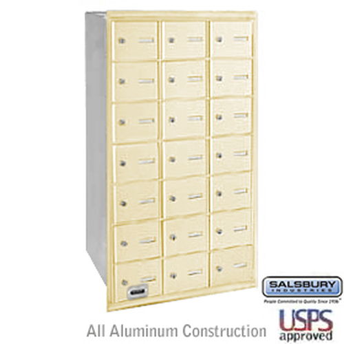 4B+ Horizontal Mailbox - 21 A Doors - Sandstone - Rear Loading - USPS Access