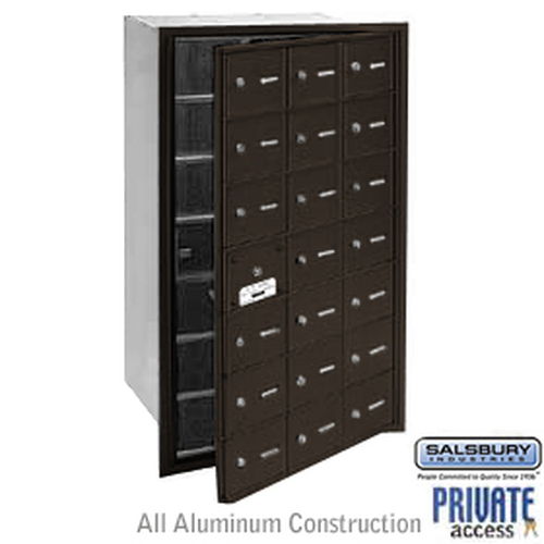 4B+ Horizontal Mailbox (Includes Master Commercial Lock) - 21 A Doors (20 usable) - Bronze - Front Loading - Private Access