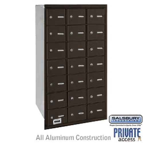 4B+ Horizontal Mailbox - 21 A Doors - Bronze - Rear Loading - Private Access