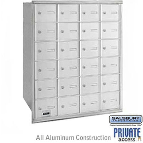 4B+ Horizontal Mailbox - 24 A Doors - Aluminum - Rear Loading - Private Access