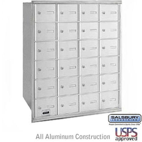 4B+ Horizontal Mailbox - 24 A Doors - Aluminum - Rear Loading - USPS Access