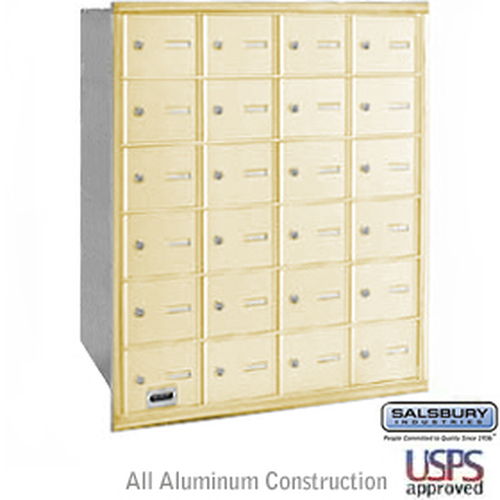 4B+ Horizontal Mailbox - 24 A Doors - Sandstone - Rear Loading - USPS Access