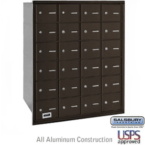 4B+ Horizontal Mailbox - 24 A Doors - Bronze - Rear Loading - USPS Access