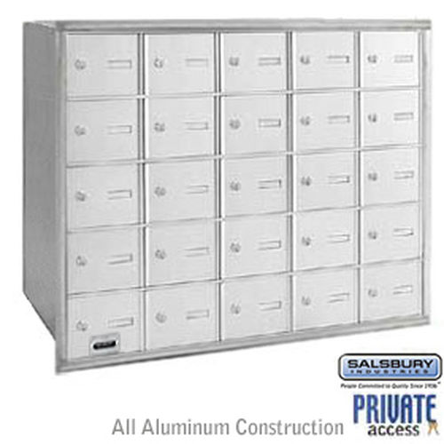 4B+ Horizontal Mailbox - 25 A Doors - Aluminum - Rear Loading - Private Access