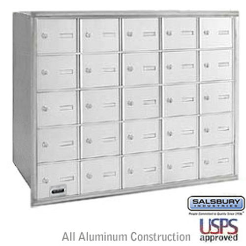 4B+ Horizontal Mailbox - 25 A Doors - Aluminum - Rear Loading - USPS Access