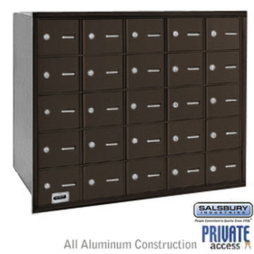 4B+ Horizontal Mailbox - 25 A Doors - Bronze - Rear Loading - Private Access