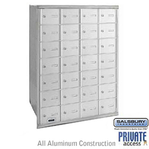 4B+ Horizontal Mailbox - 28 A Doors - Aluminum - Rear Loading - Private Access