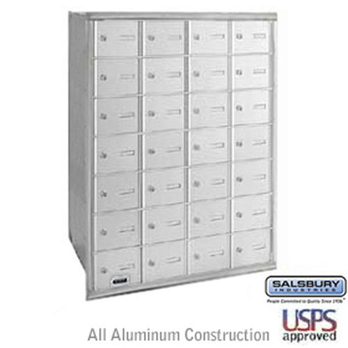 4B+ Horizontal Mailbox - 28 A Doors - Aluminum - Rear Loading - USPS Access