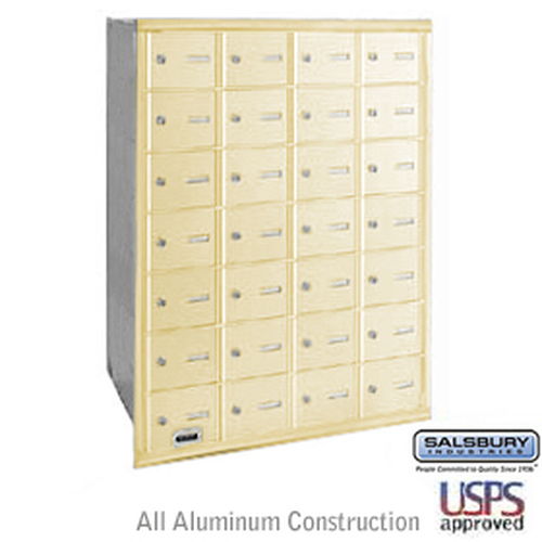 4B+ Horizontal Mailbox - 28 A Doors - Sandstone - Rear Loading - USPS Access