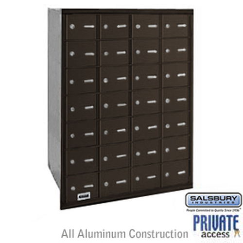 4B+ Horizontal Mailbox - 28 A Doors - Bronze - Rear Loading - Private Access