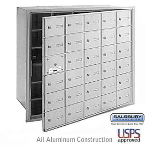 4B+ Horizontal Mailbox - 30 A Doors (29 usable) - Aluminum - Front Loading - USPS Access