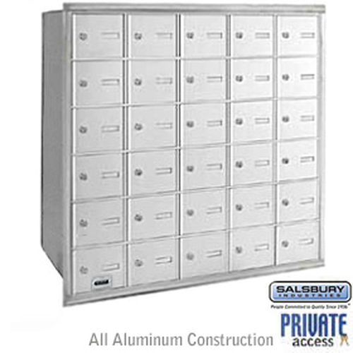 4B+ Horizontal Mailbox - 30 A Doors - Aluminum - Rear Loading - Private Access