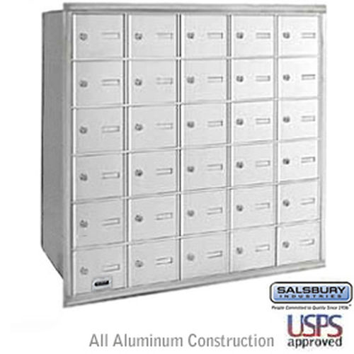 4B+ Horizontal Mailbox - 30 A Doors - Aluminum - Rear Loading - USPS Access