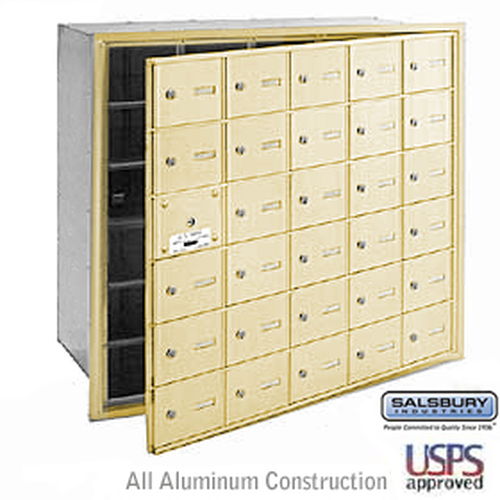 4B+ Horizontal Mailbox - 30 A Doors (29 usable) - Sandstone - Front Loading - USPS Access
