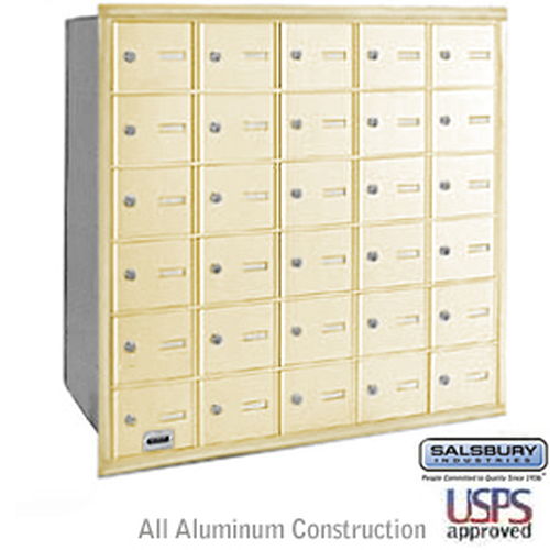 4B+ Horizontal Mailbox - 30 A Doors - Sandstone - Rear Loading - USPS Access