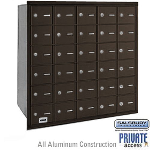 4B+ Horizontal Mailbox - 30 A Doors - Bronze - Rear Loading - Private Access