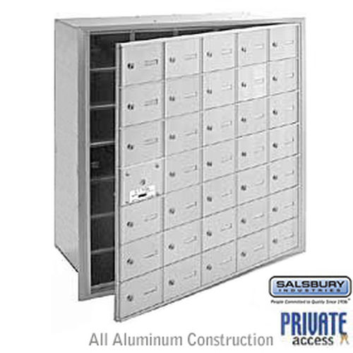 4B+ Horizontal Mailbox (Includes Master Commercial Lock) - 35 A Doors (34 usable) - Aluminum - Front Loading - Private Access