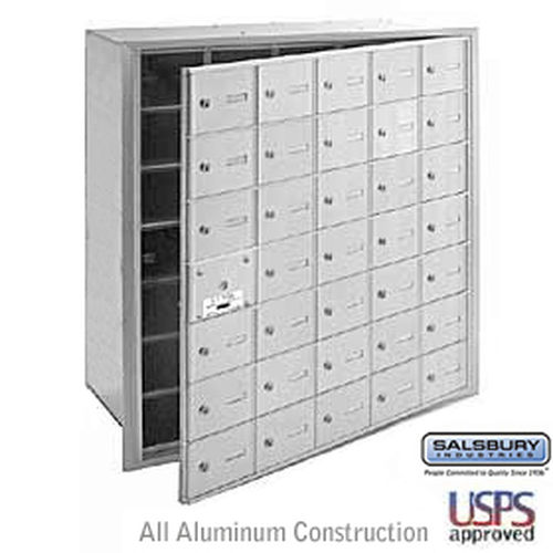 4B+ Horizontal Mailbox - 35 A Doors (34 usable) - Aluminum - Front Loading - USPS Access