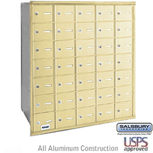4B+ Horizontal Mailbox - 35 A Doors - Sandstone - Rear Loading - USPS Access