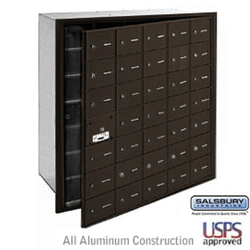 4B+ Horizontal Mailbox - 35 A Doors (34 usable) - Bronze - Front Loading - USPS Access