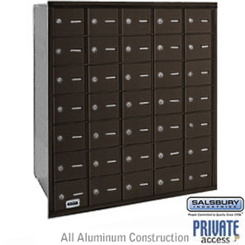 4B+ Horizontal Mailbox - 35 A Doors - Bronze - Rear Loading - Private Access