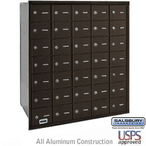 4B+ Horizontal Mailbox - 35 A Doors - Bronze - Rear Loading - USPS Access