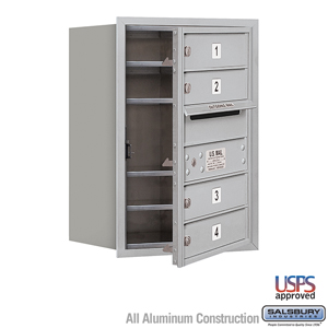 4C Horizontal Mailbox - 6 Door High Unit (23 1/2 Inches) - Single Column - 4 MB1 Doors - Aluminum - Front Loading - USPS Access
