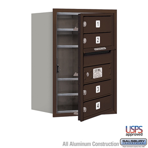 4C Horizontal Mailbox - 6 Door High Unit (23 1/2 Inches) - Single Column - 4 MB1 Doors - Bronze - Front Loading - USPS Access