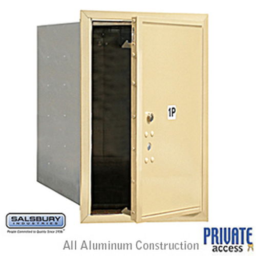 4C Horizontal Mailbox - 6 Door High Unit - Single Column - Stand-Alone Parcel Locker - Sandstone - Front Loading