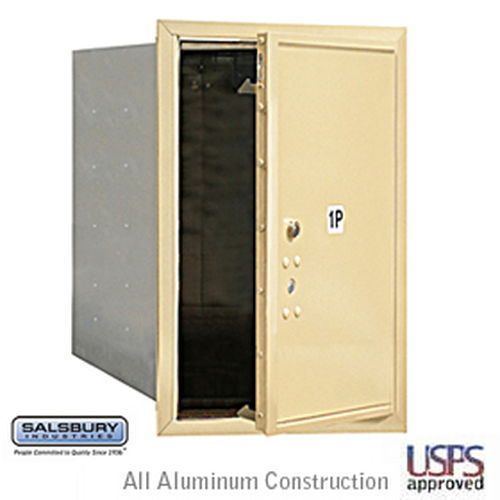 4C Horizontal Mailbox - 6 Door High Unit - Single Column - Stand-Alone Parcel Locker - Sandstone - Front Loading - USPS Access