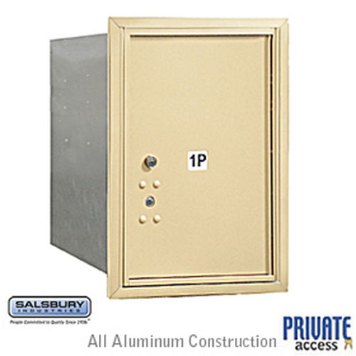 4C Horizontal Mailbox - 6 Door High Unit - Single Column - Stand-Alone Parcel Locker - Sandstone - Rear Loading - Private Access