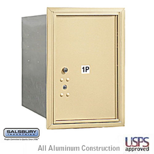 4C Horizontal Mailbox - 6 Door High Unit - Single Column - Stand-Alone Parcel Locker - Sandstone - Rear Loading - USPS Access