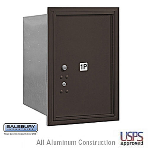 4C Horizontal Mailbox - 6 Door High Unit - Single Column - Stand-Alone Parcel Locker - Bronze - Rear Loading - USPS Access