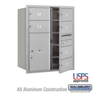 4C Horizontal Mailbox - 10 Door High Unit (37 1/2 Inches) - Double Column - 6 MB2 Doors / 1 PL6 - Aluminum - Front Loading - USP
